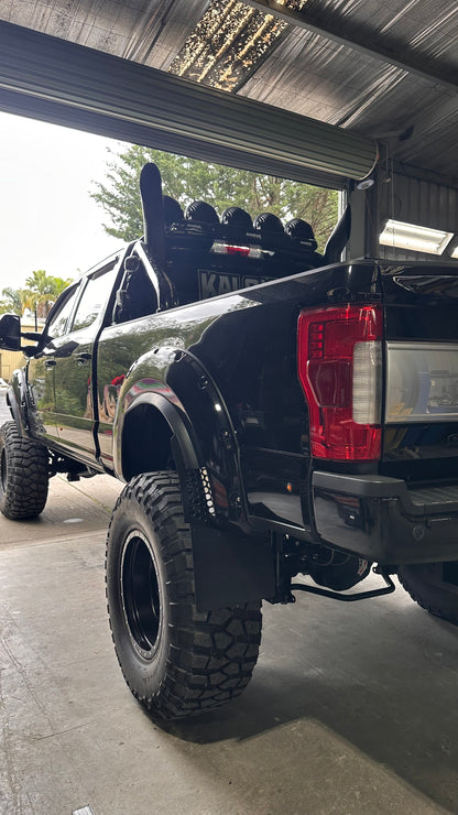 Round hole angled offset mudflaps 350mm wide