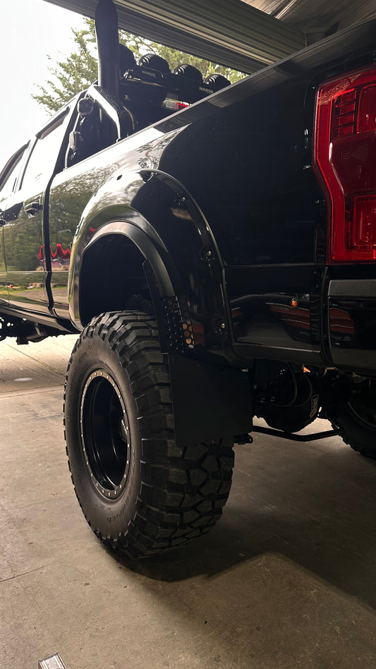 Round hole angled offset mudflaps 350mm wide