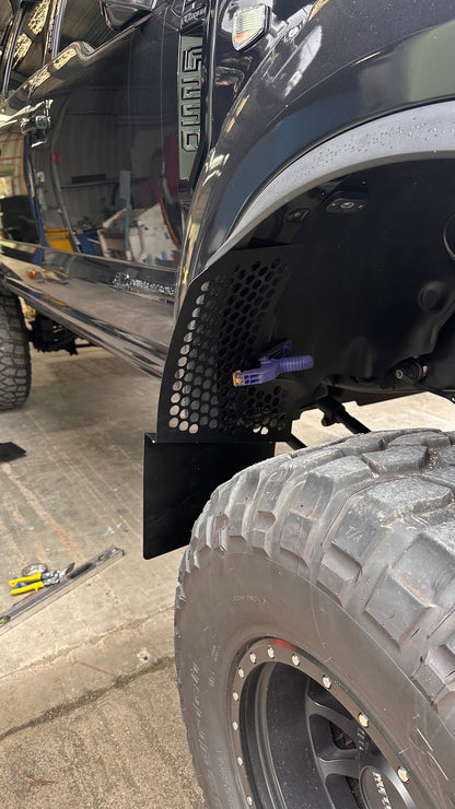 Round hole angled offset mudflaps 350mm wide