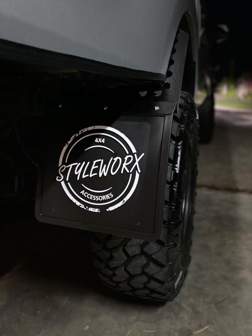 Styleworx white logo mudflaps